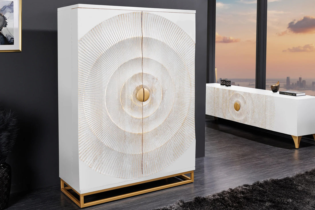 Bar Cabinet Golden Eye 140cm Mango Wood White