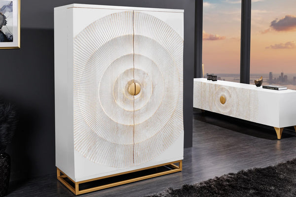 Bar Cabinet Golden Eye 140cm Mango Wood White