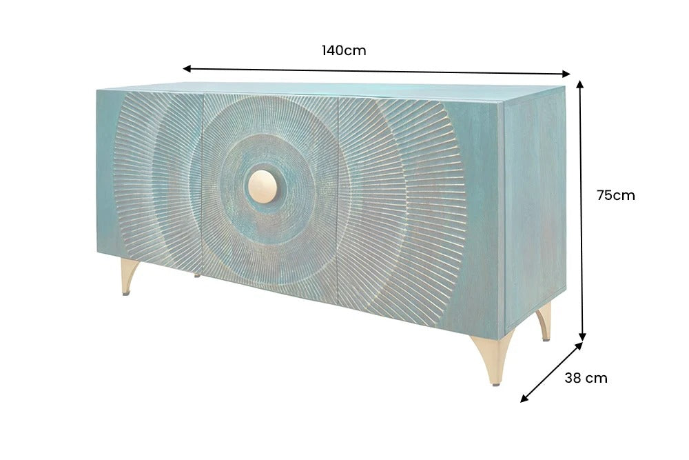 Sideboard Golden Eye 140cm Mango Wood Turquoise