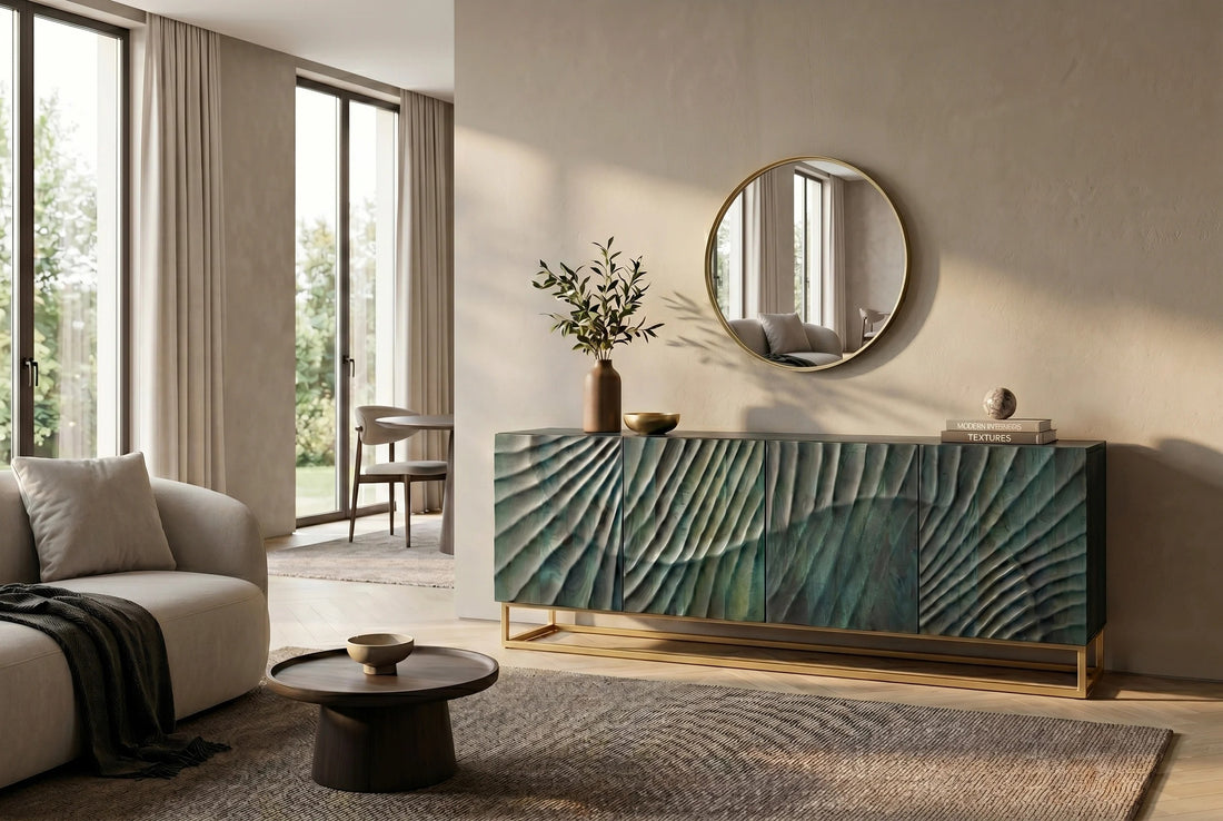 Sideboard Fossil 177cm Mango Wood Turquoise