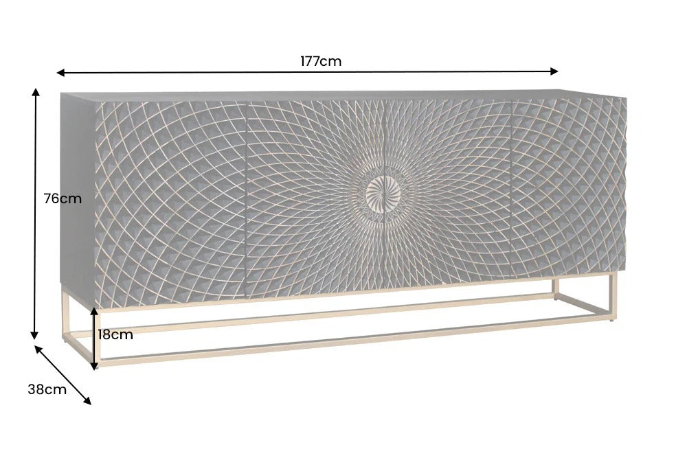 Sideboard Illusion 177cm Mango Wood Black