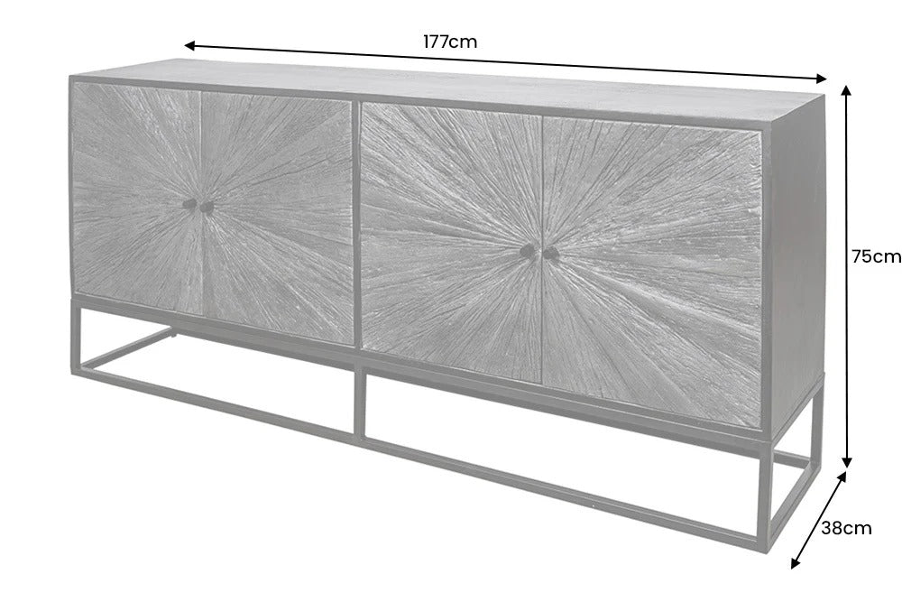 Sideboard Barracuda 177cm Mango Wood Black Teak Wood Brown