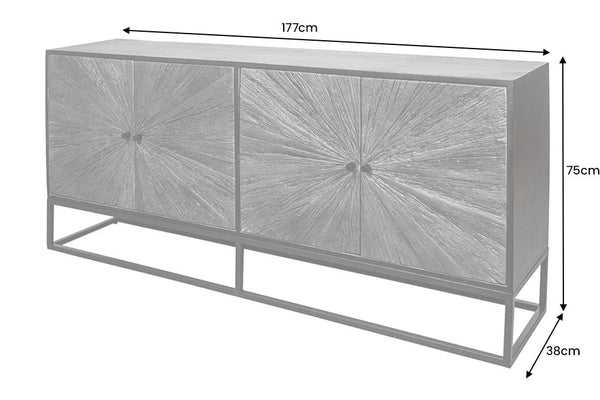 Sideboard Barracuda 177cm Mango Wood Black Teak Wood Brown