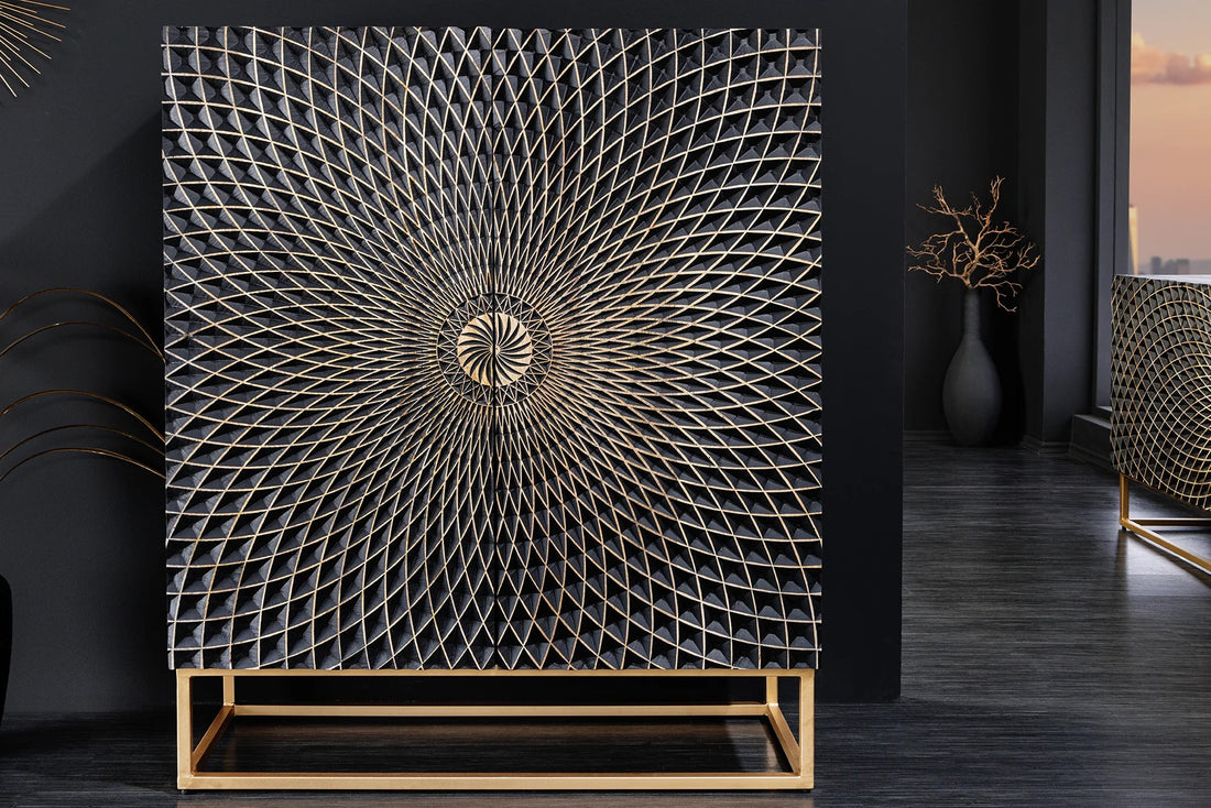 Cabinet Illusion 120cm Mango Wood Black
