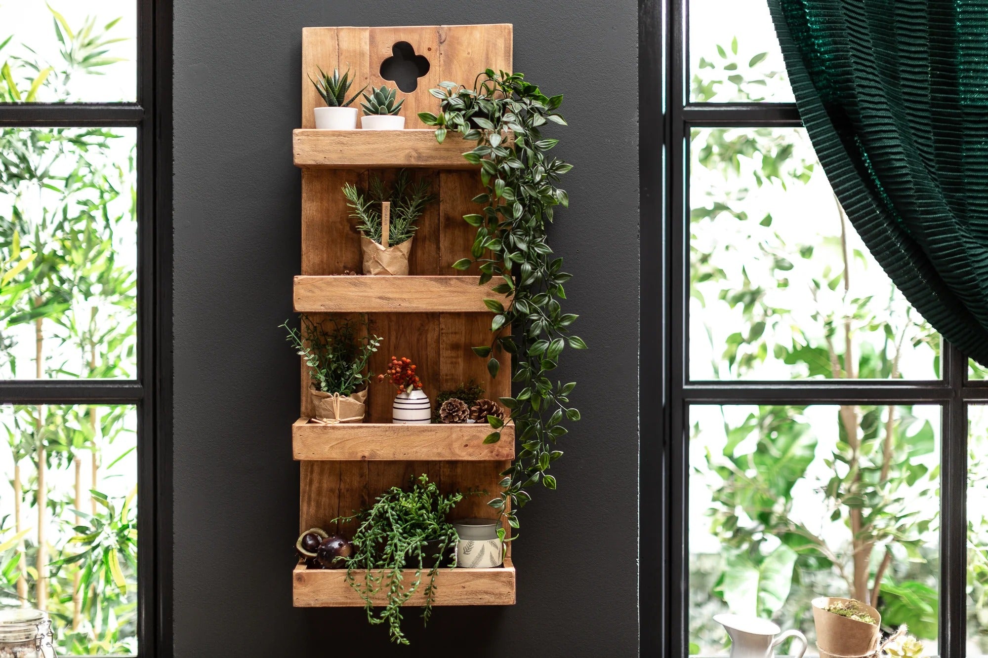 Wall Shelf Hemingway 80cm Mahogany Wood Natural