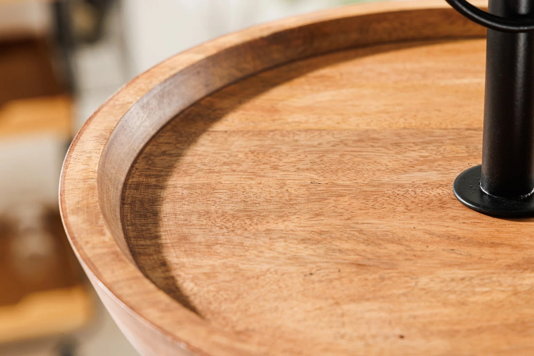 Two Tier Cake Stand Pure Nature 38cm Mango Wood Natural