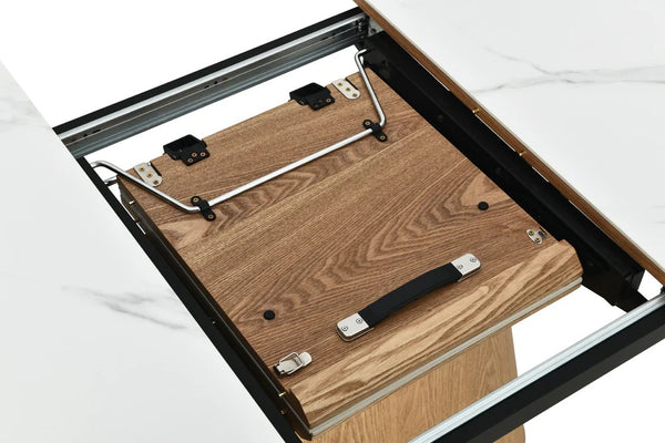 Extendable Dining Table Unique 160-200cm Ceramic White