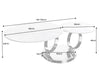 Rotating Coffee Table Axis 80-133cm Ceramic Travertine & Rust