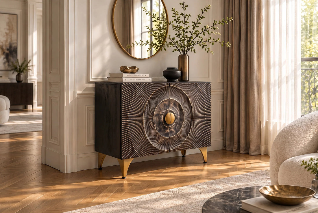 Sideboard Golden Eye 100cm Mango Wood Black