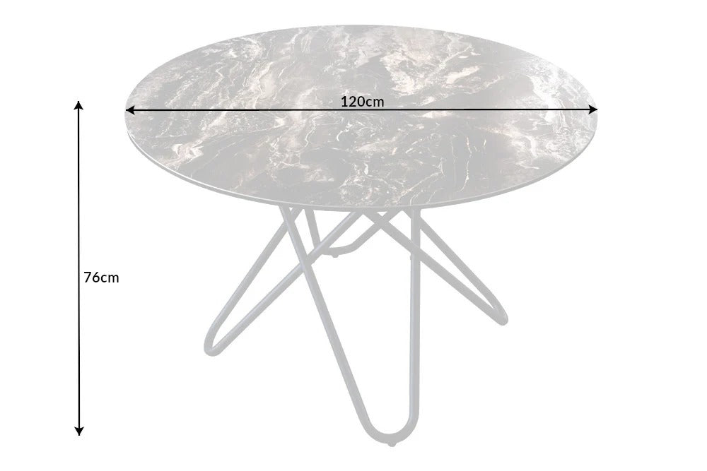 Round Dining Table Horizon 120cm Ceramic Natural Stone Taupe