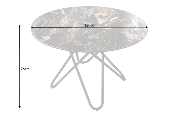 Round Dining Table Horizon 120cm Ceramic Natural Stone Taupe