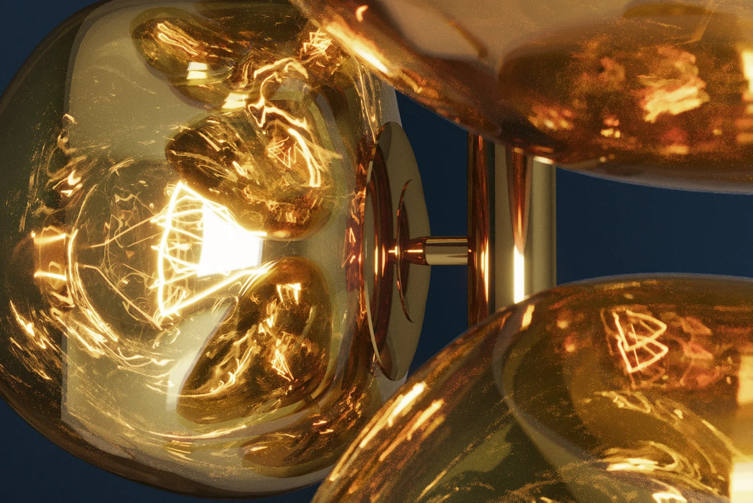 Floor Lamp Liquid Diamond 168cm Glass Gold