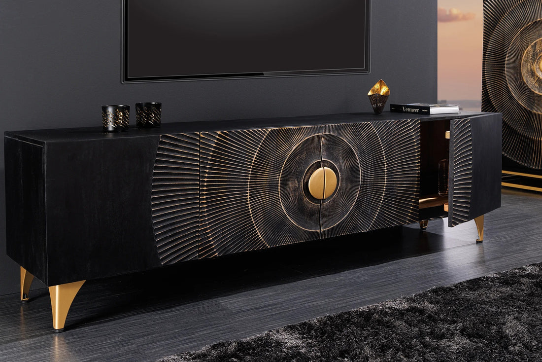 TV Stand Golden Eye 180cm Mango Wood Black
