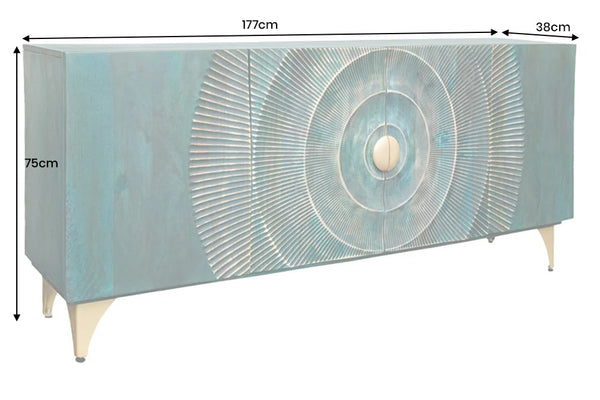Sideboard Golden Eye 177cm Mango Wood Turquoise