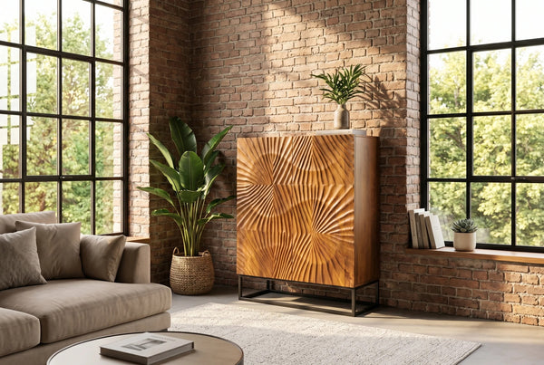 Cabinet Fossil 120cm Mango Wood Brown