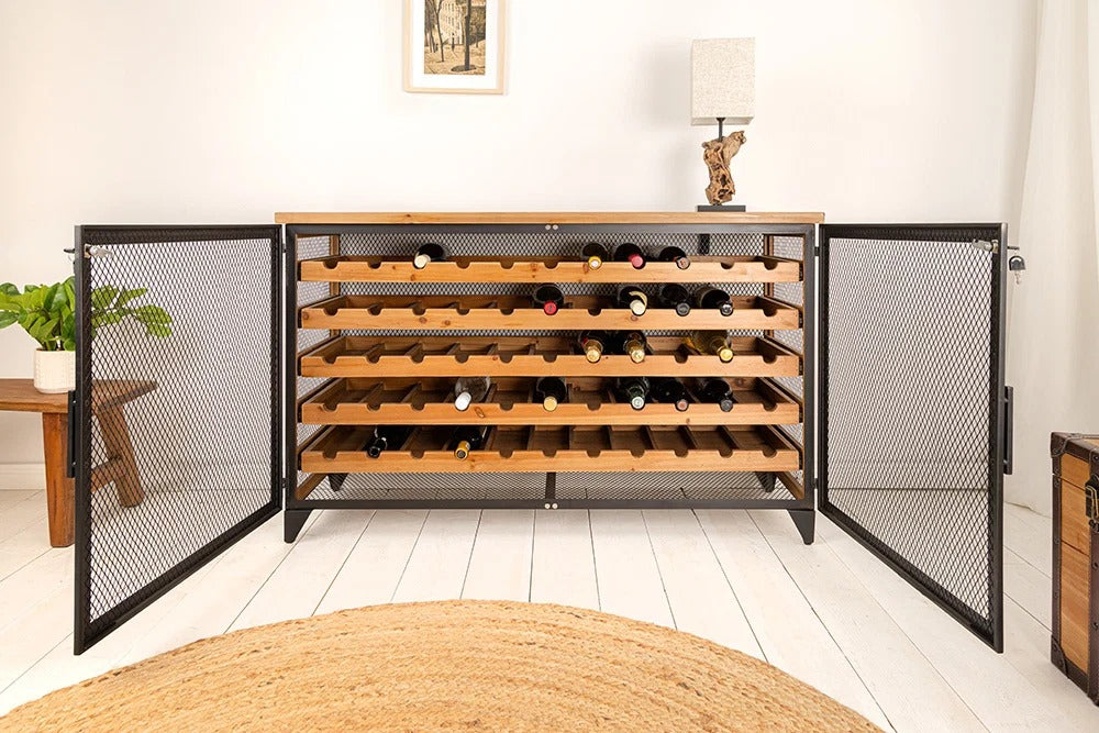 Wine Cabinet Bodega 127cm Fir Wood Natural