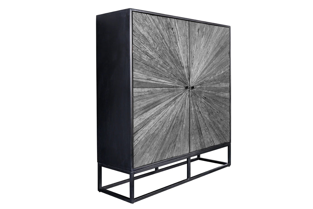 Cabinet Barracuda 120cm Mango Wood Black Teak Wood Grey