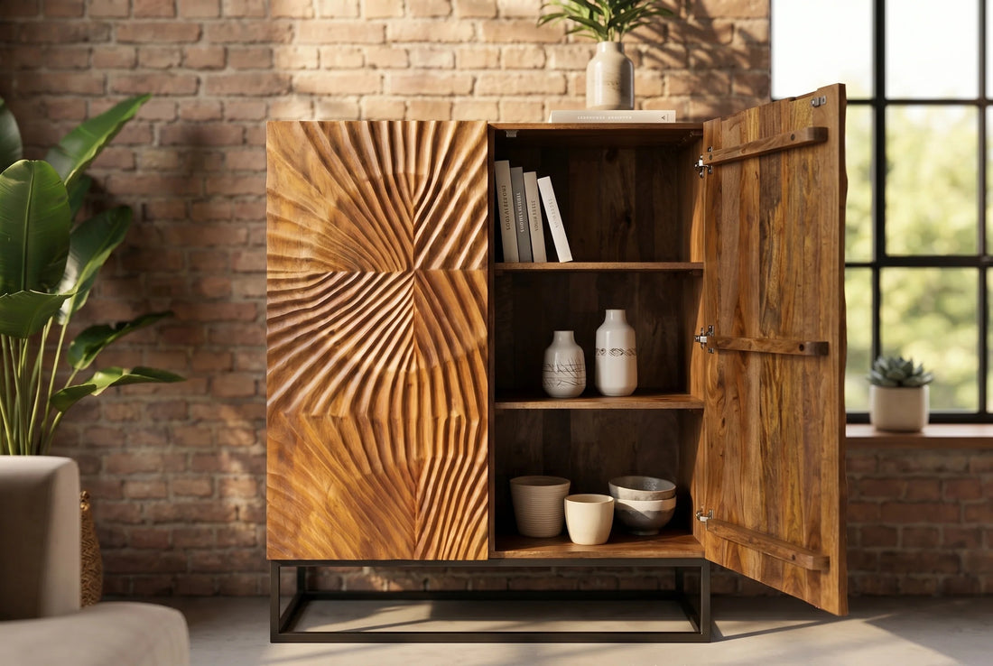 Cabinet Fossil 120cm Mango Wood Brown