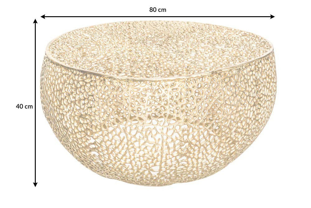 Round Coffee Table Ambrosia 80cm Metal Gold