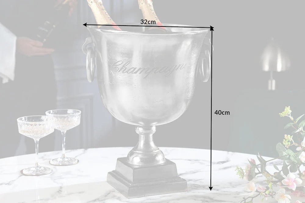 Champagne Cooler 40cm Metal Silver