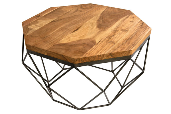 Round Coffee Table Diamond 70cm Mango Wood Brown