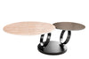 Rotating Coffee Table Axis 80-133cm Ceramic Travertine & Rust