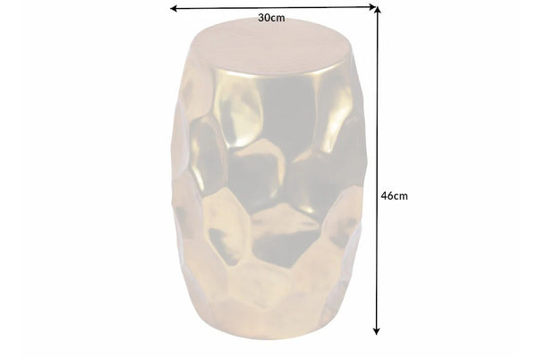 Round Side Table Organic Orient 46cm Metal Gold