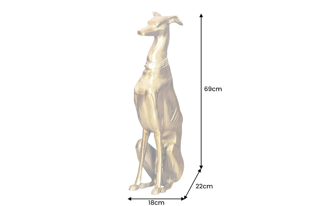 Sculpture Greyhound 69cm Metal Gold