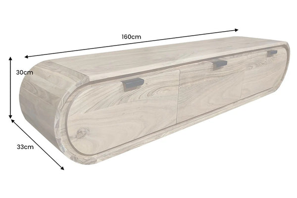 Floating TV Stand Leno 160cm Acacia Wood Natural