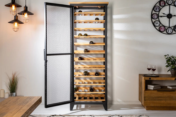 Wine Cabinet Connoisseur 184cm Pine Wood Natural