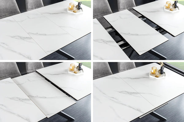 Extendable Dining Table Alpine 160-200cm Ceramic Marble Look