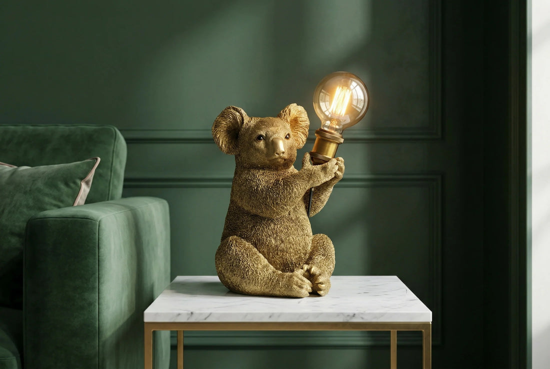 Table Lamp Koala 34cm Polyresin Gold