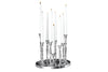9-Flame Candlestick Baroque 30cm Metal Silver