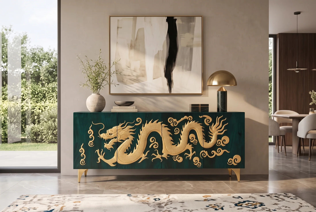 Sideboard Dragon 177cm Mango Wood Turquoise