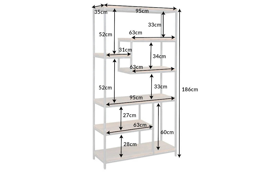 Shelf Rack Barracuda 186cm Recycled Wood Brown