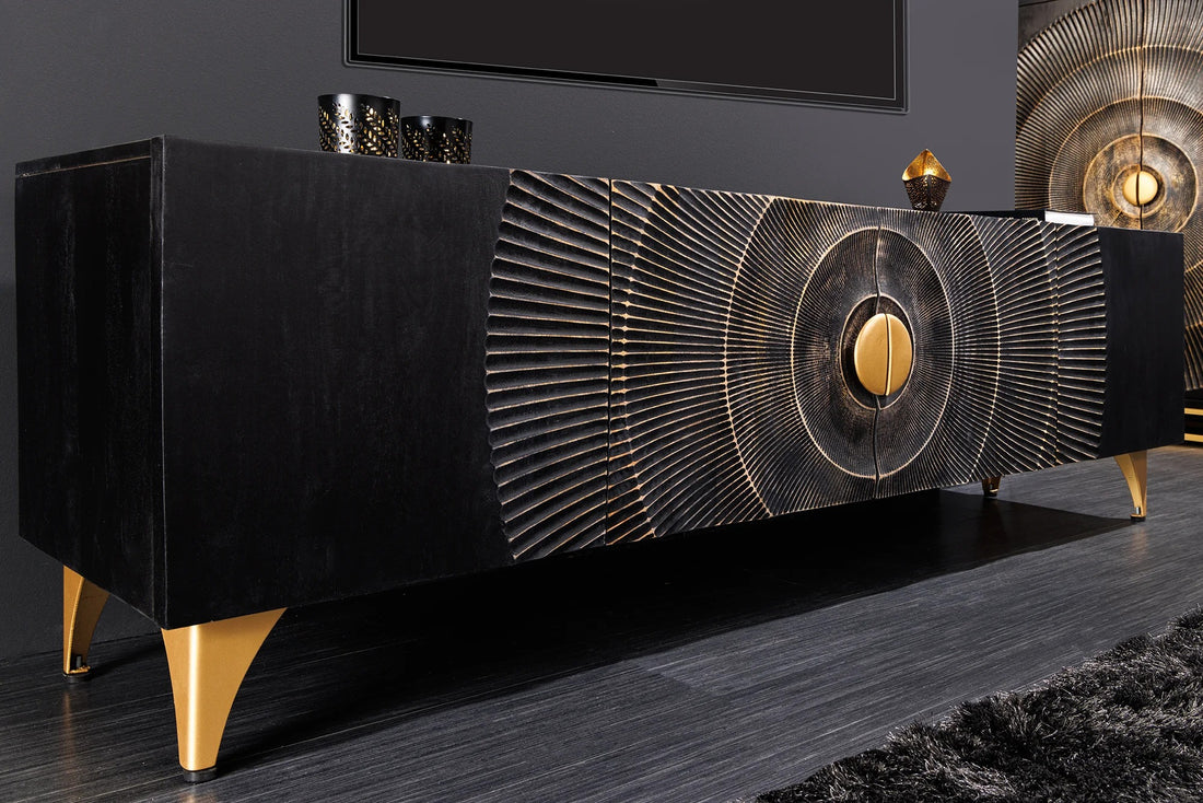 TV Stand Golden Eye 180cm Mango Wood Black