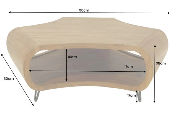 Coffee Table Organic Living 90cm Acacia Wood Honey