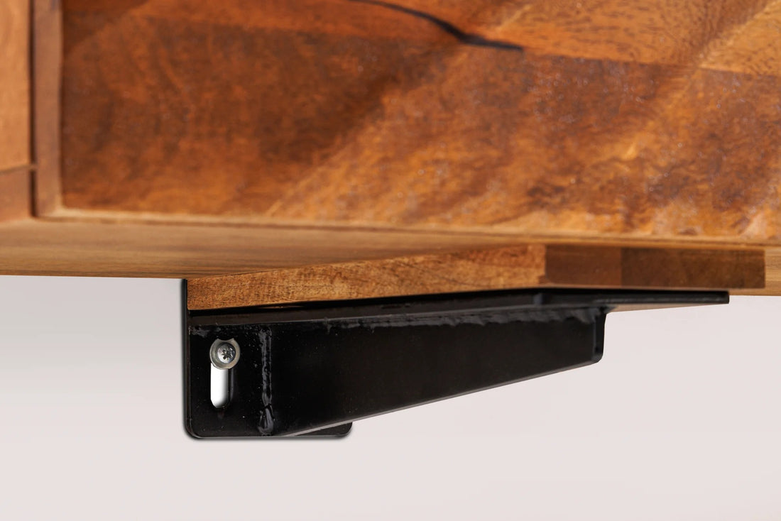 Floating TV Stand Fossil 160cm Mango Wood Brown
