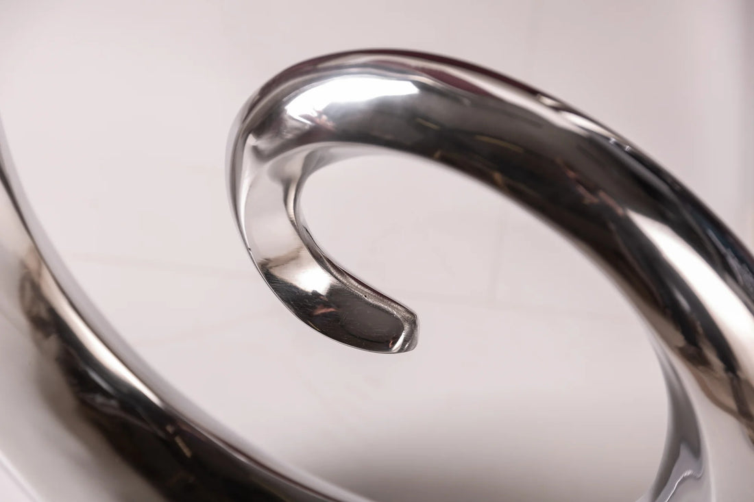 Vase Wave 106cm Metal Silver