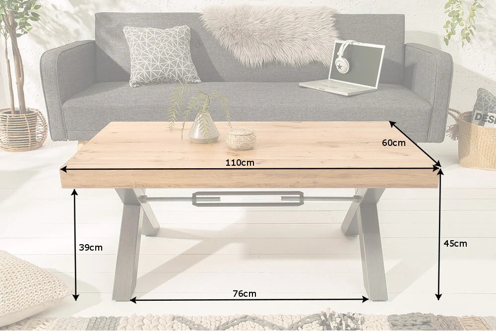 Coffee Table Viking 110cm Oak Wood Natural