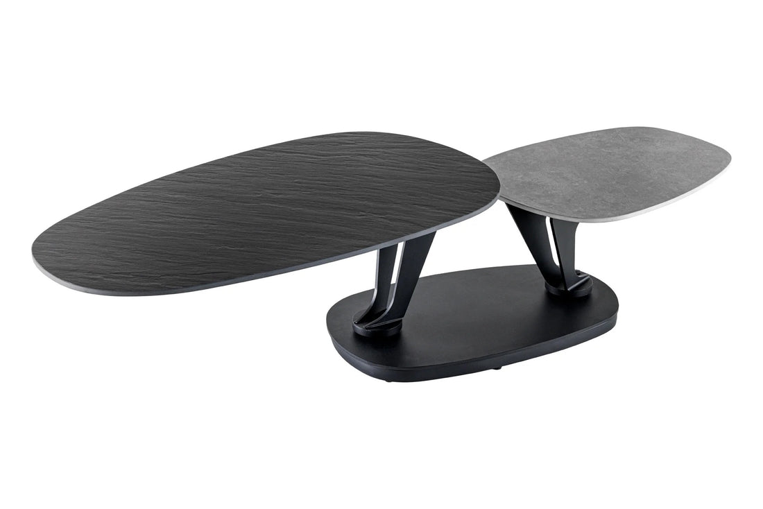 Rotating Coffee Table Axis 95-160cm Ceramic Grey