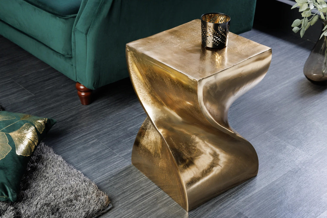 Side Table Twist 45cm Metal Gold