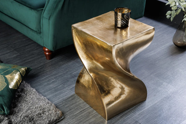 Side Table Twist 45cm Metal Gold