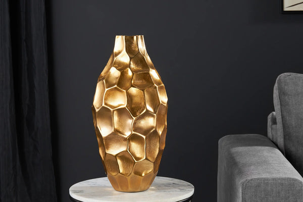 Vase Organic Orient 45cm Hammered Metal Gold