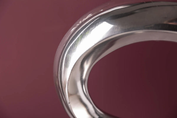Vase Wave 106cm Metal Silver