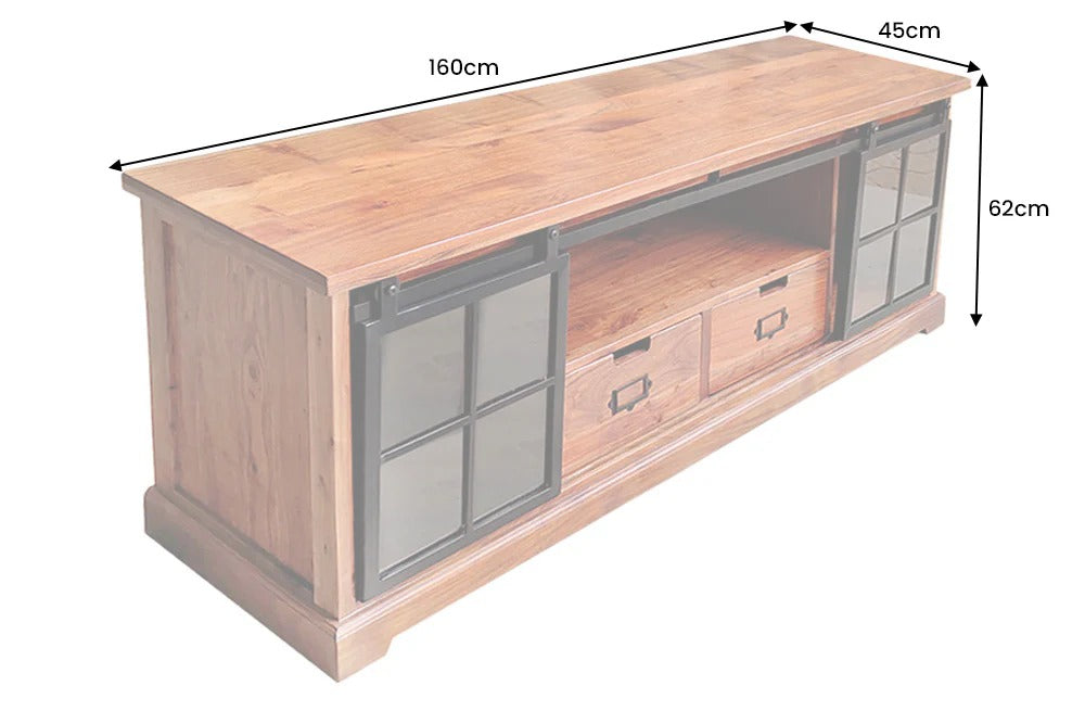 TV Stand Conquest 160cm Acacia Wood Brown