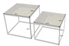 Nesting Coffee Table Vienna Square Set of 2 Mango Wood Natural