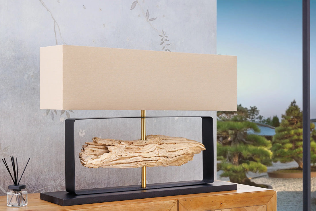 Table Lamp Rousilique 80cm Teak Wood Natural
