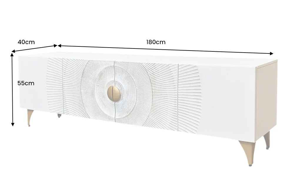 TV Stand Golden Eye 180cm Mango Wood White