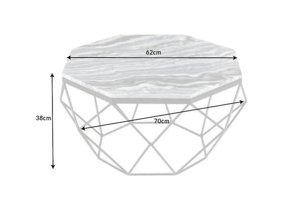 Coffee Table Diamond 70cm Marble Grey